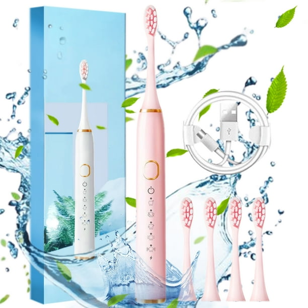 Cepillos de dientes manuales, extra suaves, con 5 cabezales y 5 modos de limpieza, resistente al agua IPX7. Cepillo de dientes eléctrico nuevo.