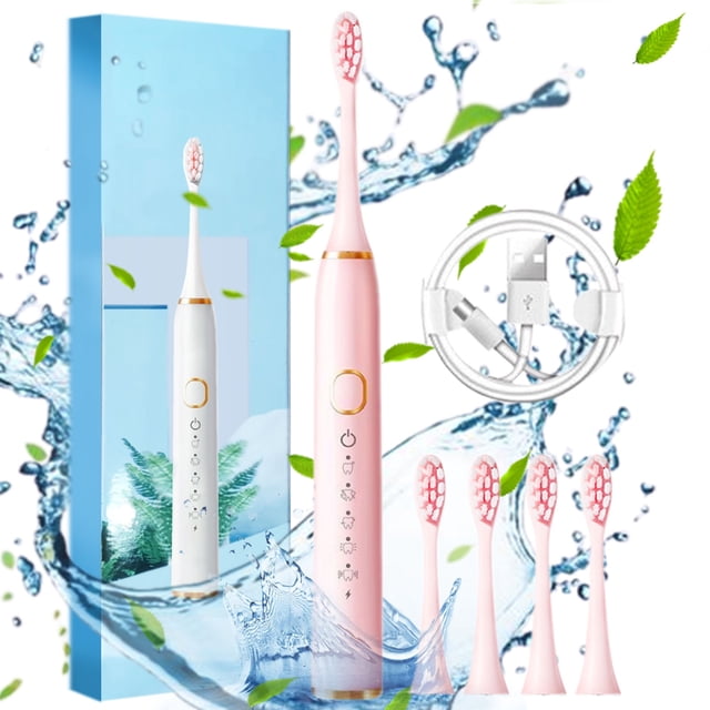 Cepillos de dientes manuales, extra suaves, con 5 cabezales y 5 modos de limpieza, resistente al agua IPX7. Cepillo de dientes eléctrico nuevo.