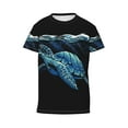 thumbnail image 4 of Wukai Ocean Turtle Youth Unisex Short Sleeve T-Shirt for Boys, Girls, Teens, and Kids-X-Small, 4 of 7