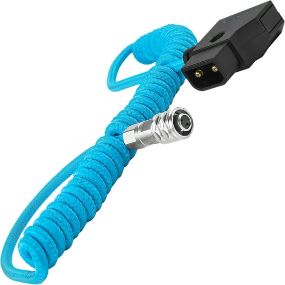 Kondor Blue Coiled D-Tap to BMPCC 4K/6K Power Cable, Blue
