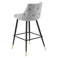 thumbnail image 6 of Bar Stool Chair Barstool, Velvet, Light Grey Gray, Modern Contemporary Urban Design, Bar Pub Cafe Bistro Hotel Restaurant Hospitality, 6 of 8