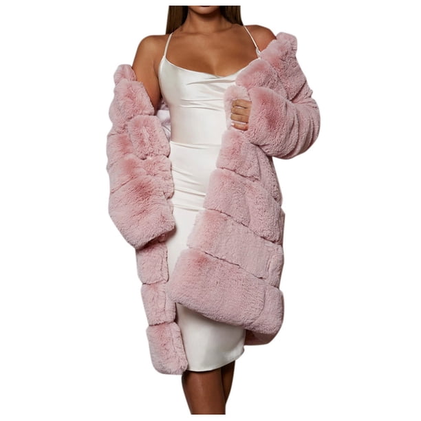Chaquetas para mujer Tallas grandes Abrigo corto de imitación Cálido Furry FauxLong Chaqueta de manga larga Prendas de abrigo Odeerbi ODB-3