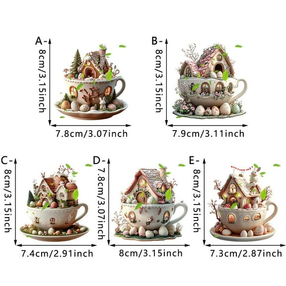 YOHAVEN Coffee Cup Acrylic Pendant Keychain Cute Flat Cartoon Coffee Charm Backpack Pendant Car Rearview Mirror Accessory for Coffee Lovers Gift Collectible