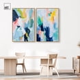 thumbnail image 3 of Blush Boho Minimalist Pair Set Canvas Blue Wall Art by Art Remedy, Gold Frame, 36 x 54, 3 of 6
