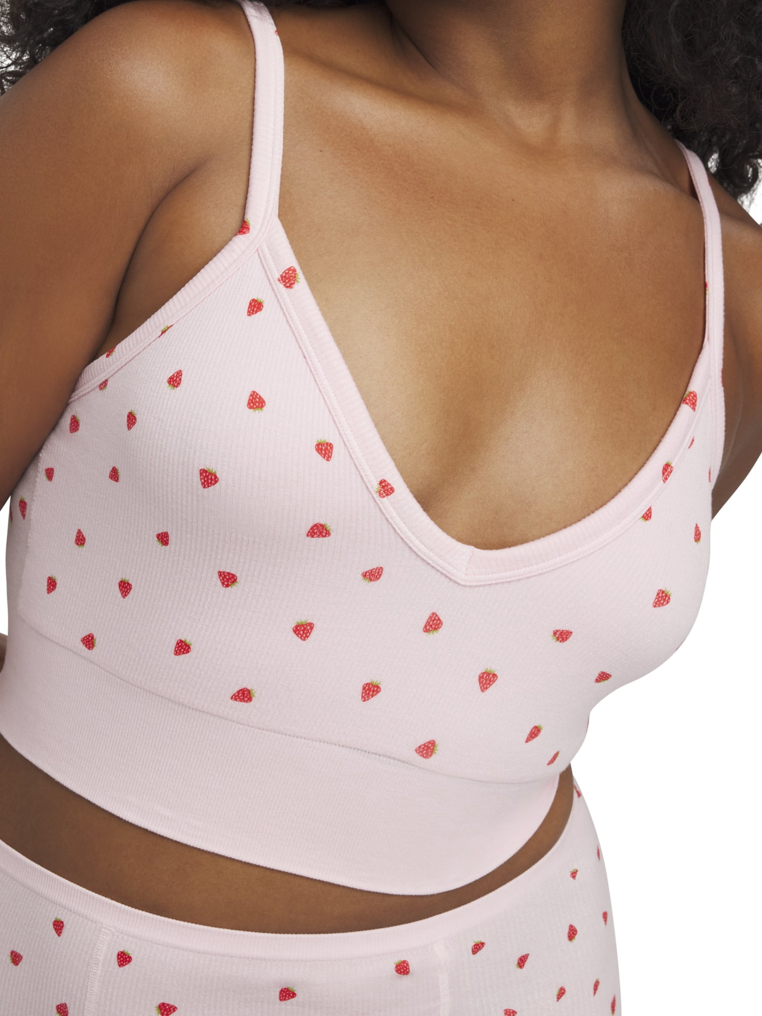 Mills by Millie Bobby Brown Women's Softie Ribbed V-Neck Bralette, Sizes XS-XXXL