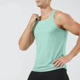 thumbnail image 5 of UVEASISHA Quick Dry Workout Tank Tops for Men Mesh Breathable Muscle Shirts Solid Color Casual Bodybuilding Gym Shirt Stretch Slim Fit Athletic Top Green L, 5 of 10