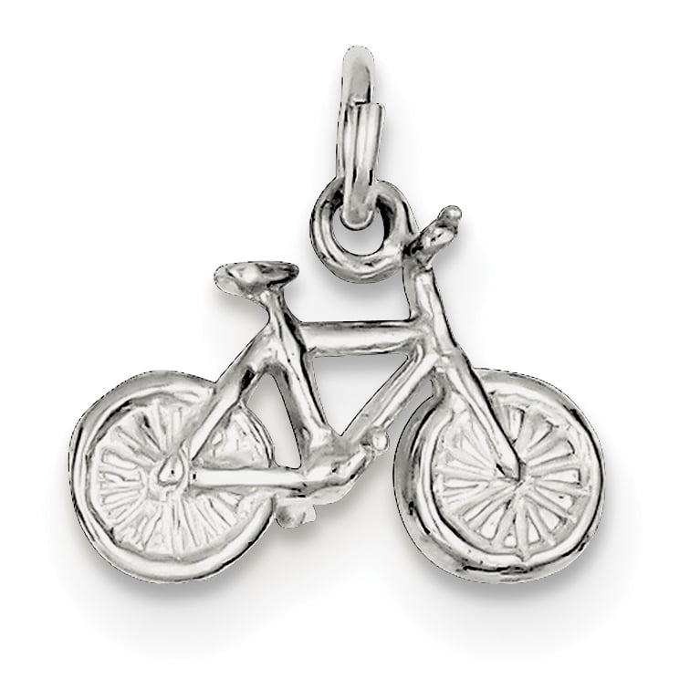 Silver cycling pendant real silver