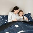 thumbnail image 5 of Manfei Celestial Space Star Bedding Comforter Set,Galaxy Starry Sky Twin Comforter Sets,Navy Blue Bedding Set For Child,Microfiber Bedroom Decor Reversible,2 Pieces, 5 of 8
