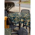 thumbnail image 5 of Square Outdoor Tablecloth With Umbrella Hole And Zipper– Abstract Vintage Paisley Waterproof Patio Table Cover for Party, Picnic, Backyard, 54"x54" , Boho Floral Texture Olive Green, 5 of 8