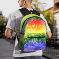 thumbnail image 3 of Ratiio Colorful Tie Dye Print Casual Backpack for Men and Women, Water Resistant Oxford Fabric School Bag Lightweight Travel Daypack, 3 of 6