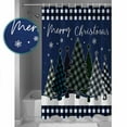 thumbnail image 3 of Navy Blue Christmas Tree Shower Curtains for Bathroom Waterproof Fabric Bath Curtains Decor Bath Tub Curtain Xmas Tree Snowflake Plaid Decorative Shower Curtain Sets with 12 Hooks, 72x72 Inch, 3 of 6