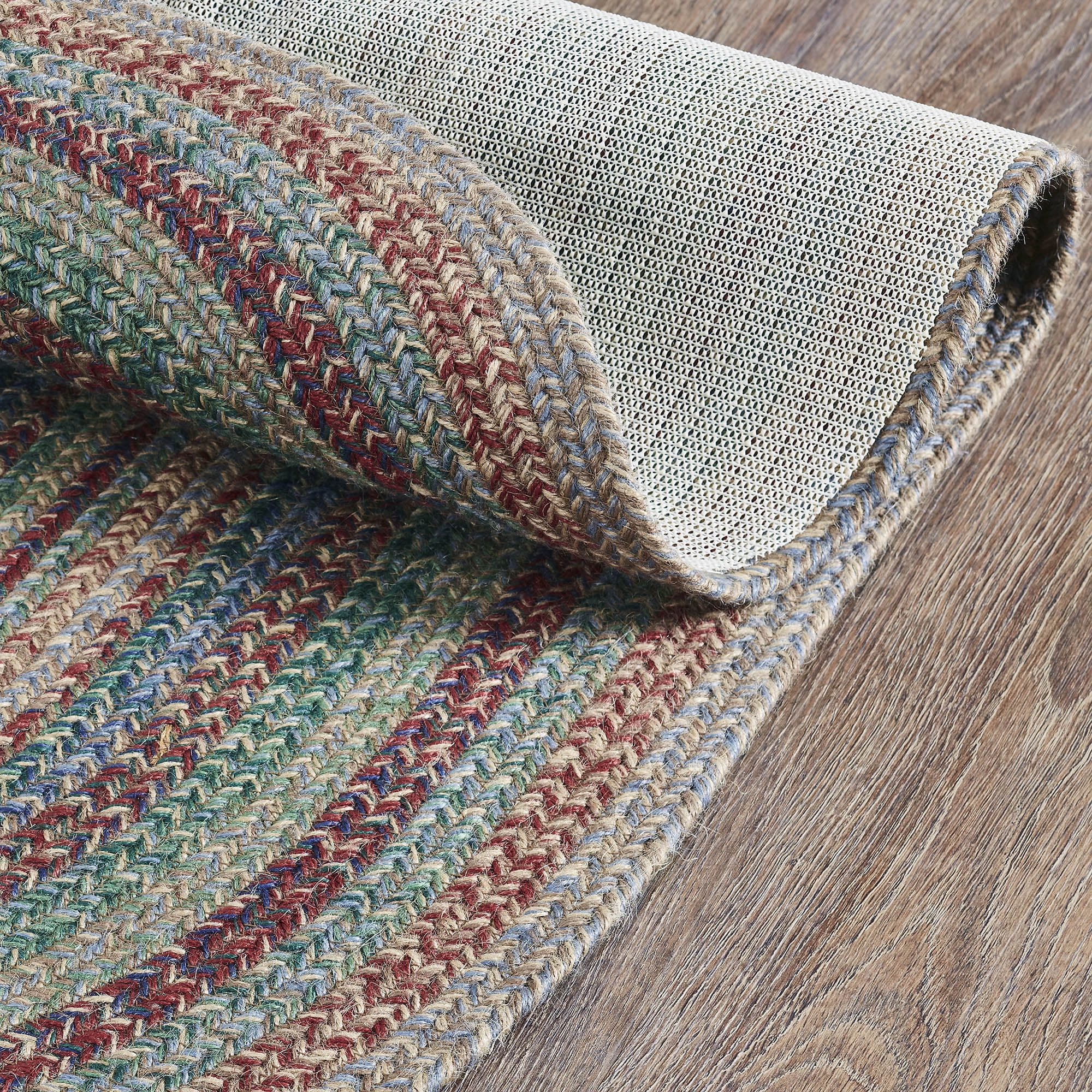 VHC Brands Multi Jute Rug Oval w/Pad 20x30