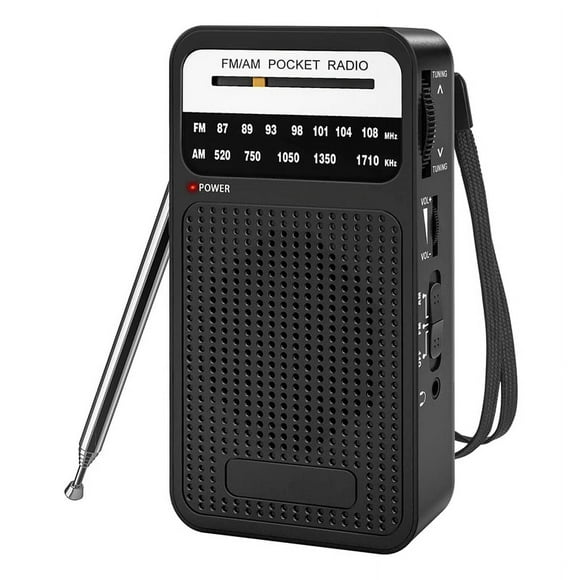 AM FM Pocket Radio, Transistor Radio with Loudspeaker, Headphone Jack, Portable for Indoor, Outdoor Use