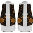 thumbnail image 4 of Womens Mens Vintage Floral High Top Canvas Sneakers Dark Style Cottagecore Lace-Up Casual Shoes Fashion Streetwear Sneakers, 4 of 6