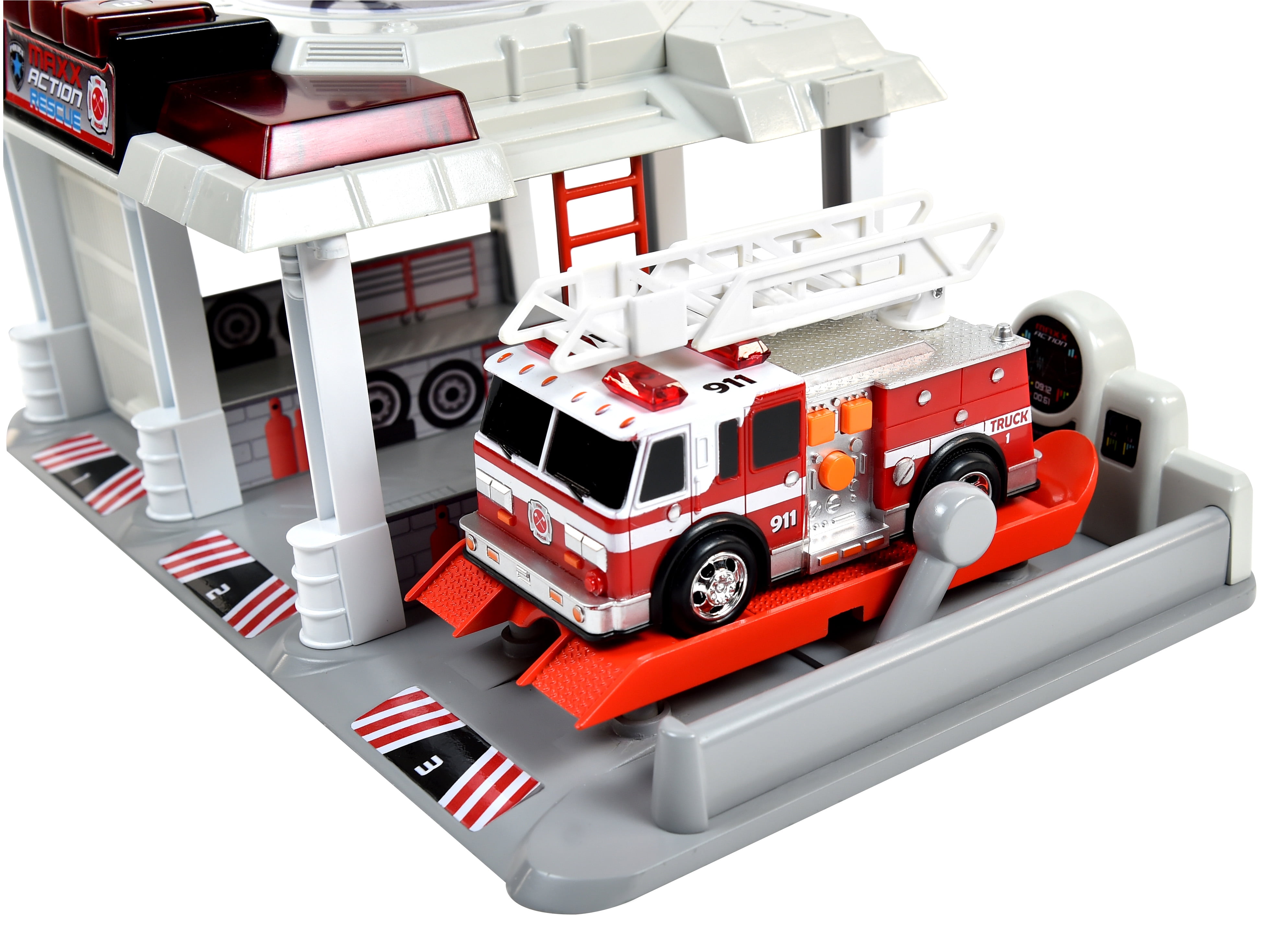 Maxx Action Mini Vehicle Playset Rescue Set with Helicopter and Fire Truck