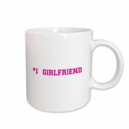3dRose #1 Girlfriend - Number One Best girlfriend - Romantic couple gifts dating anniversary Valentines day, Ceramic Mug,