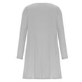 thumbnail image 5 of Elainilye Fashion Vacation Dresses for Women Casual Long Sleeve Solid Round Neck Ladies Loose Mini Dress,Gray, 5 of 6