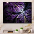 thumbnail image 3 of Designart Glittering Purple Fractal Flower Canvas Wall Art, 3 of 4