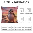 thumbnail image 5 of Patifu   Penguin Throw Pillow Cover, Bird Pillow Cover, White Black Penguin Kawaii Antarctic Ocean Animal Theme Cushion Cover, Kawaii Cartoon Sunset Beach Decorative Pillow Cover 12x12in, 5 of 5
