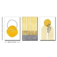 thumbnail image 3 of 3pcs Framed Canvas Art Set, Versatile Wall Decor for Any Room - Stylish Wooden Framesmedieval art, mustard yellow and grey geometric abstract art, modern floral art,, Living Room, Bar, Cafe, home an, 3 of 4