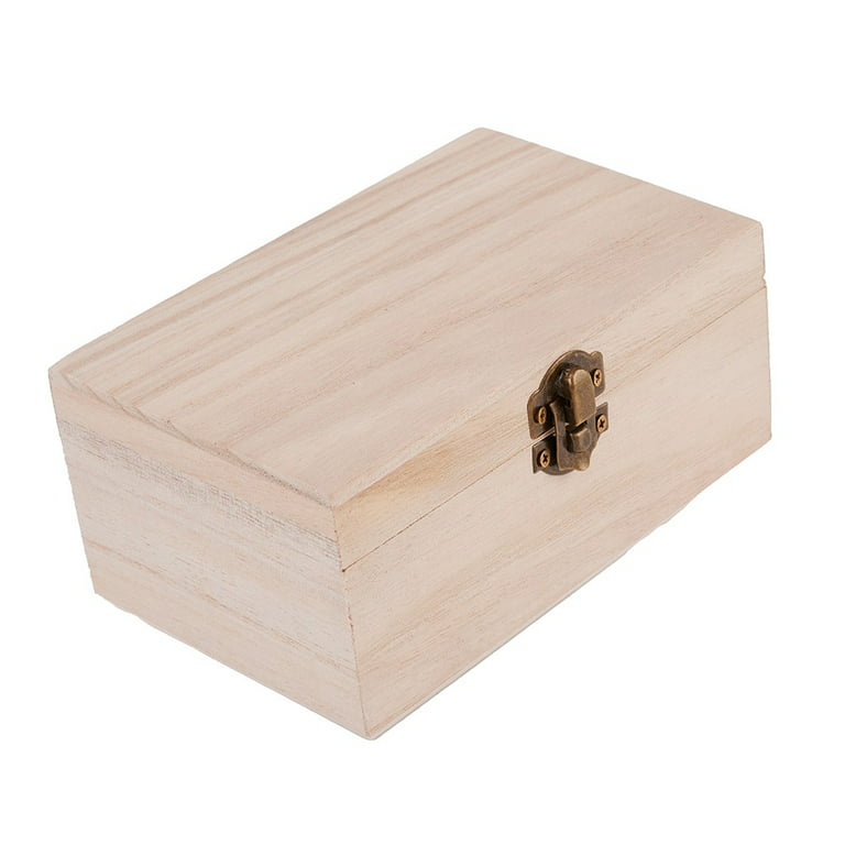 Large Plain Wood Storage Box with Lid and Handles Craft Keepsake Wooden  Boxes