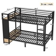 thumbnail image 3 of Aukfa Full over Full Metal Bunk Bed with Storage Shelves, Drawers, Pegboard & Clothing Hanger, Space-Saving Bed Frame for Kids/Teens, Black, 3 of 8