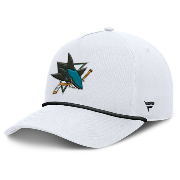 Men's Fanatics White San Jose Sharks Rope A-Frame Adjustable Hat