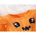 thumbnail image 4 of Robe Bébé Fille Manches Longues Col Imprimé Sourire Dessin Animé Plissé Volants Décontractée Robe de Soirée, 4 of 6