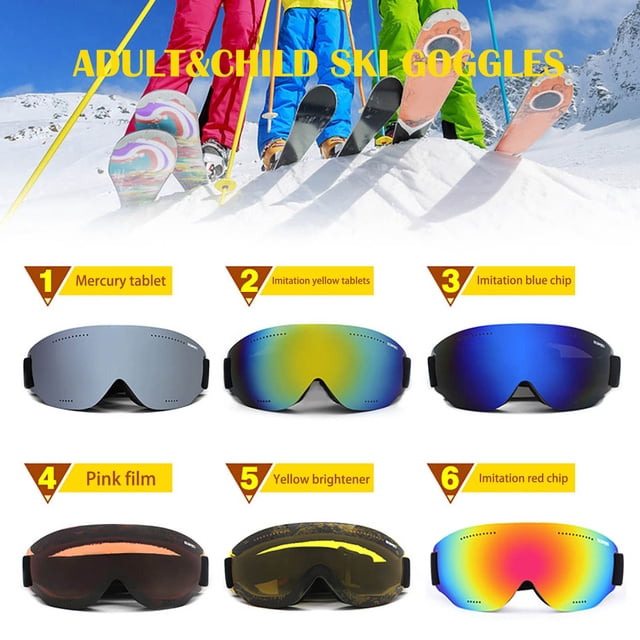 Polarized Lens Ski Goggles, Anti-fog Technology, Lightweight Design, Sports Style, for Snowboarding, Clear Vision, Outdoor Activities, Impact-resistant Frame, Durable Plastic, Universal Fit,