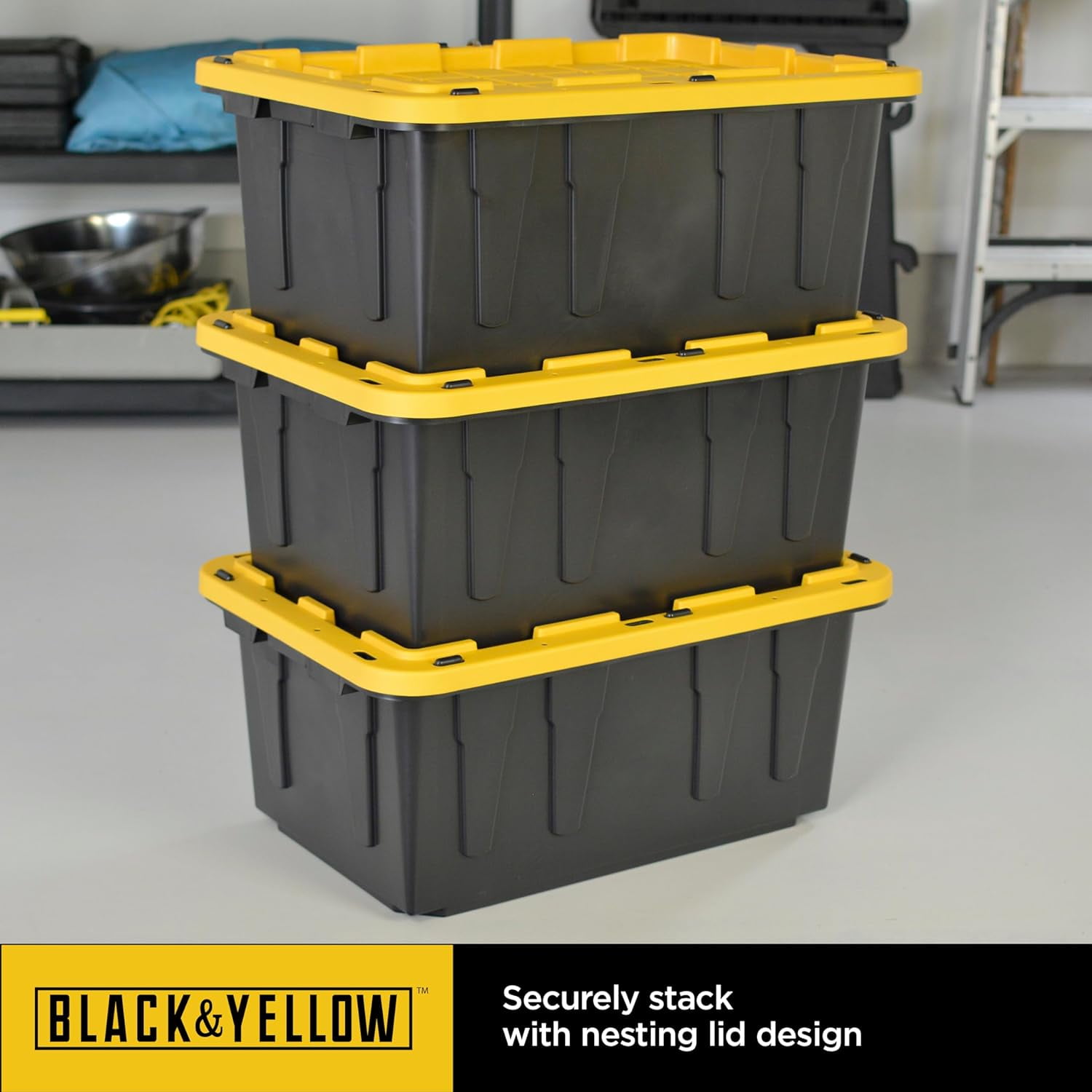 CX BLACK & YELLOW®, 27-Gallon Heavy Duty Tough Storage Container