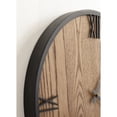 thumbnail image 4 of Kate and Laurel Pronte Modern Round Wood and Metal Wall Clock, 22 Inch Diameter, Rustic Brown and Black, Decorative Minimal Clock for Bedroom, Entryway, or Living Room Decor, 4 of 9