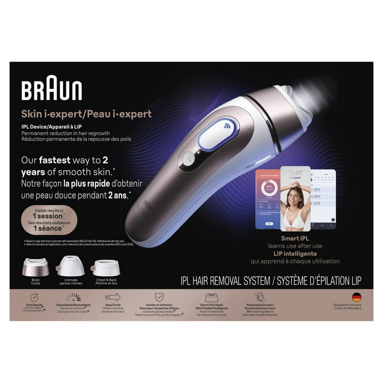 Braun IPL Skin Expert, At-Home Laser Facial Hair Removal with Free