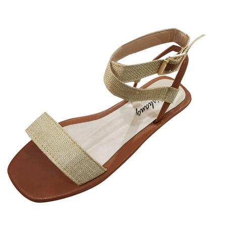 

Tangnade Casual Shoes Womens Large Flat Size Fashion Summer Casual Color Buckle Sandals Womens Sandals
