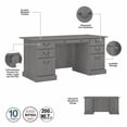 thumbnail image 3 of Saratoga Executive Desk and Bookcase Set in Modern Gray - Engineered Wood, 3 of 7