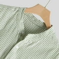 thumbnail image 6 of IROINNID Henley Shirts for Men Loose Striped Shirt Linen Slim Long Sleeve Button T-Shirt Top Blouse Reduced,Green, 6 of 7