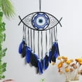 thumbnail image 2 of Atrapasueños para colgar en la pared, atrapasueños de plumas para coche, oficina, color azul Azul negro, 2 of 8