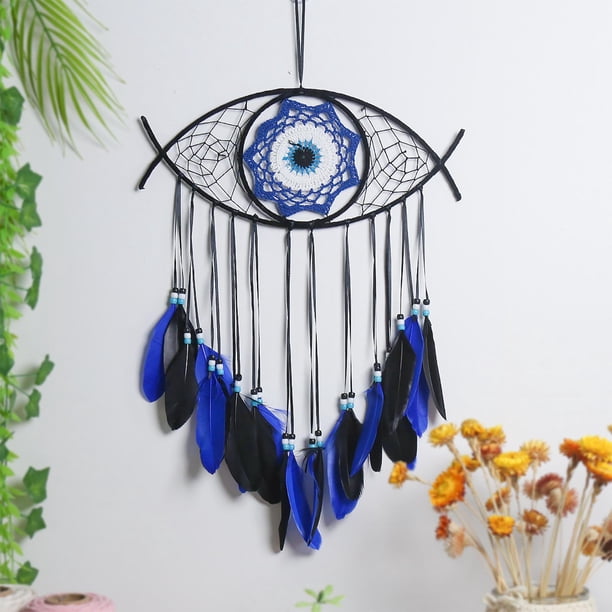 Mal Hecho , Decoración de Pared de Mal , Decoración Colgante de Pared, Buena para , Navidad, Hogar, Decoración Del , azul negro Soledad Atrapasueños del mal de ojo
