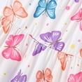 thumbnail image 5 of PatPat Girls Dress Square Neck Flutter Sleeve Dress All Over Butterfly Print Casual Kids Summer Dress 5-12Y, 5 of 8