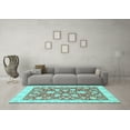 thumbnail image 3 of Ahgly Company Indoor Square Oriental Light Blue Traditional Area Rugs, 3' Square, 3 of 4