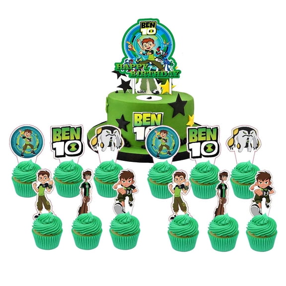 Ben 10 Cake Topper Cupcake Set Party Supplies Decoration Birthday Decor Kit