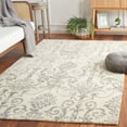 thumbnail image 2 of SAFAVIEH Bella Paula Damask Area Rug, Ivory/Grey, 3' x 3' Square, 2 of 9