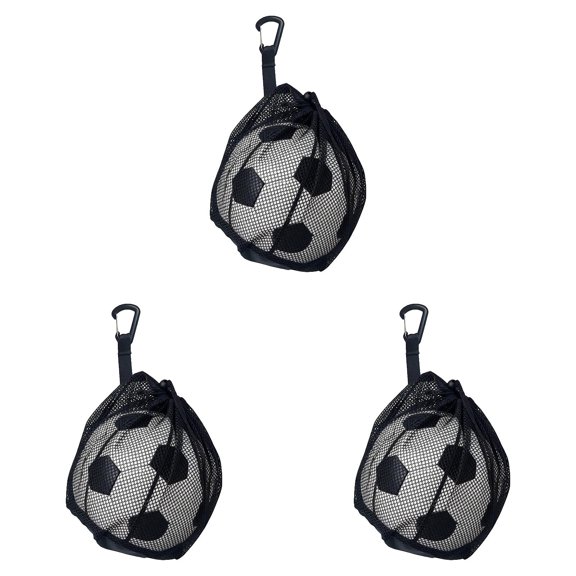 1-4PC Single Ball Bag Mesh Carry Storage Drawstring Sling Backpack for Basketball Soccer Volleyball with Zipper Pocket Hanging Clip Portable Lightweight Sports Ball Carrier Fits Most Backpacks