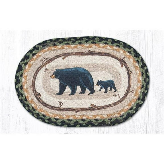 Capitol Importing 81-116MB Mama & Baby Bear Printed Swatch Oval Rug, 10 x 15 in.