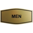thumbnail image 2 of Signs ByLITA Fancy Women Men Restroom Sign - Laser-Engraved Lettering | Durable ABS Plastic | Vibrant Colors | Powerful Foam Tape (Brushed Gold) - Large, 2 of 3