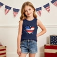 thumbnail image 5 of Avrnliq Girls Patriotic Sleeveless Tank Top American Flag Heart Print 4th of July Shirt Summer Navy,Size 6 T, 5 of 8