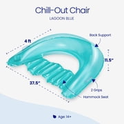 Funsicle 4ft Chill-Out Chair, Inflatable Pool Float, Lagoon Blue, Adults, Unisex