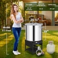thumbnail image 3 of 100QT Stainless Steel Seafood Boiling Kit with 48" Mixing Paddle, 200,000BTU Propane Burner for Outdoors Cooking, Large Stock pot w/Basket for Shrimp, Lobster, Crab Crawfish, Turkey Deep Fryer, 3 of 7