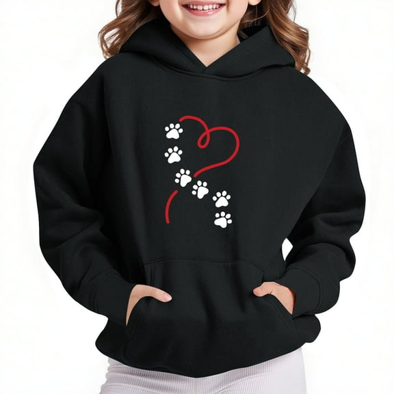 Bnwani Kids Hoodies Girls Long Sleeve Oversized Fleece Sweatshirt Cute Plain Tops Pullover
