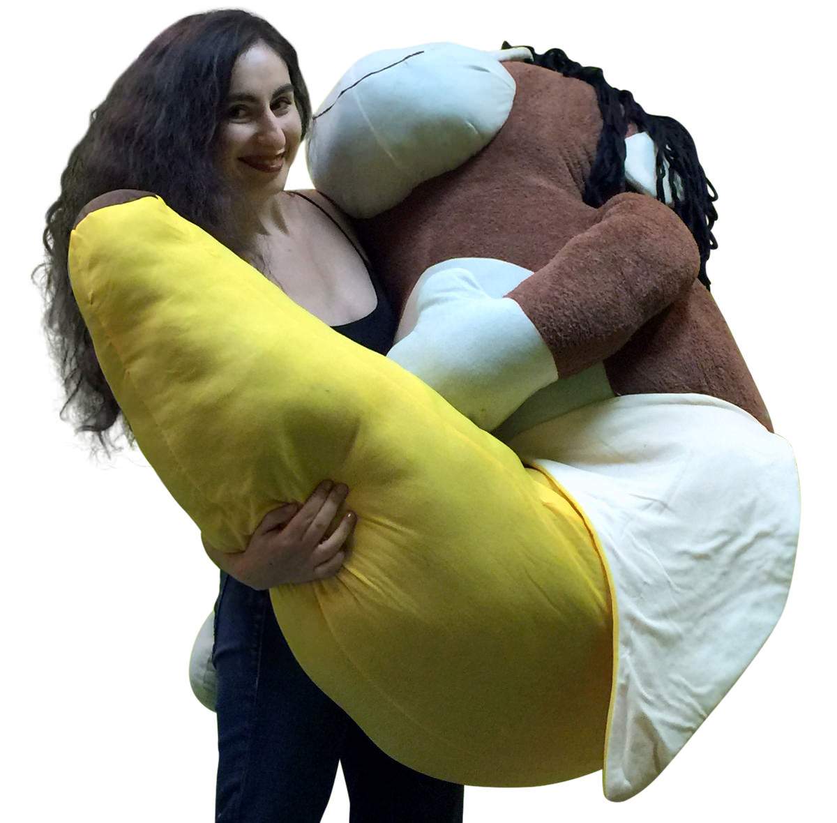 Giant 6 Foot Stuffed Banana Monkey Pillow Huge Soft 72 Inch Big