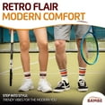 thumbnail image 5 of F|B Striped Retro Crew Socks for Women - Pair of 5 Triple Striped Socks Women with Terry Cushioned Sole, 5 of 6